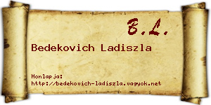 Bedekovich Ladiszla névjegykártya
